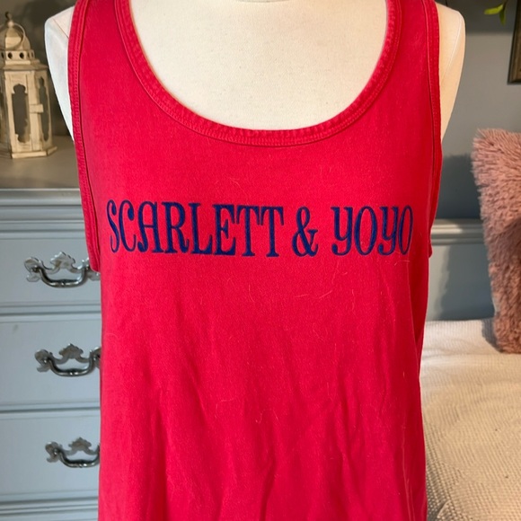 Comfort Colors Red Custom Tank Beach Flip Flops Top Small - Picture 5 of 10